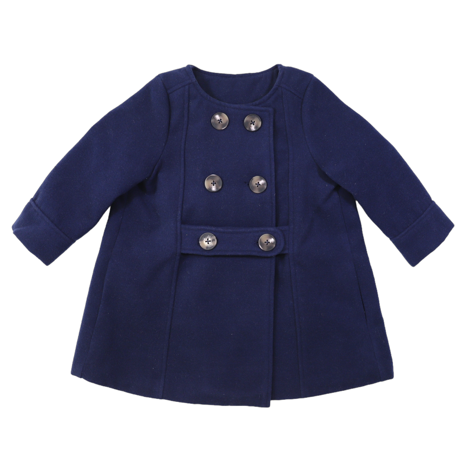 Double Breasted Satin Lined Overcoat Navy