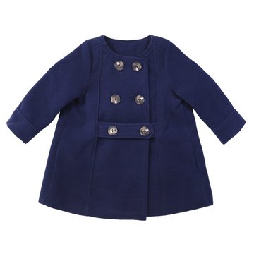 Double Breasted Satin Lined Overcoat Navy
