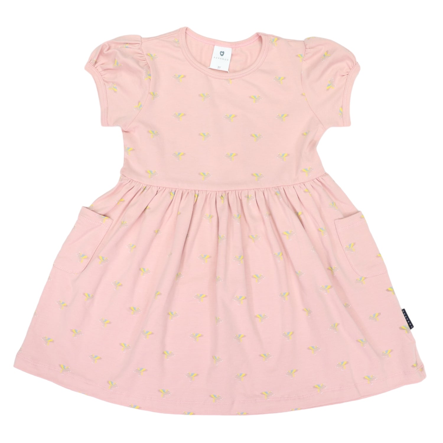 Unicorn Cotton Frill Dress Dusty Pink