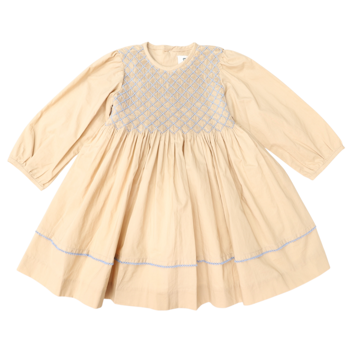 Long Sleeve Smocked Dress Tapioca