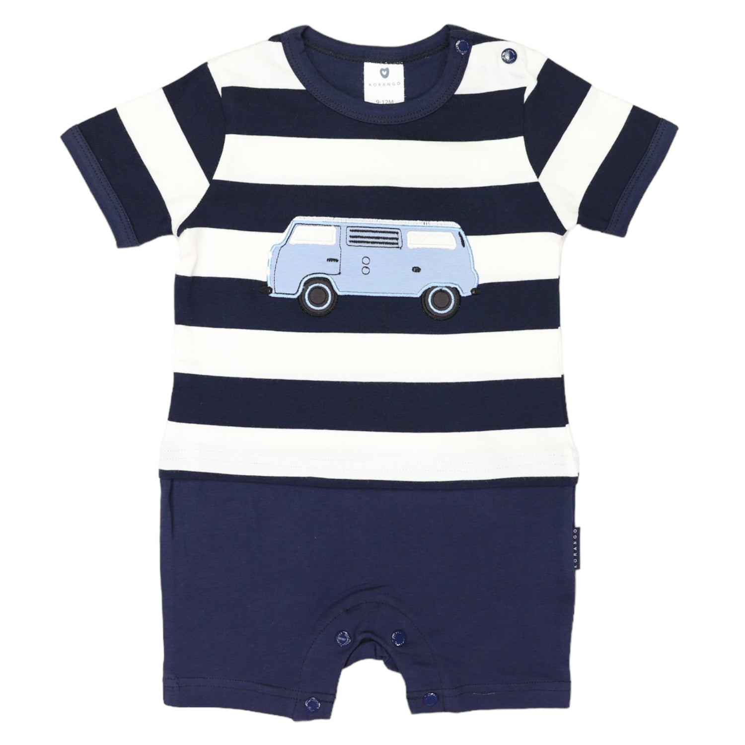 Kombi Van Short Sleeve Romper Navy Stripe