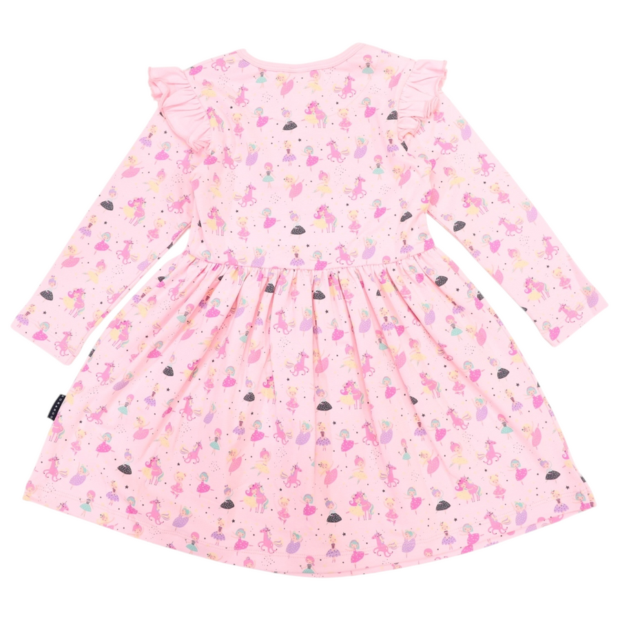 Dancing Unicorn Print Dress Pink