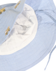 Embroidered Truck Chambray Sun Hat Light