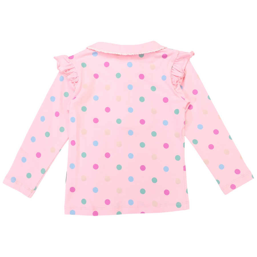 Collared Frill Top Pink