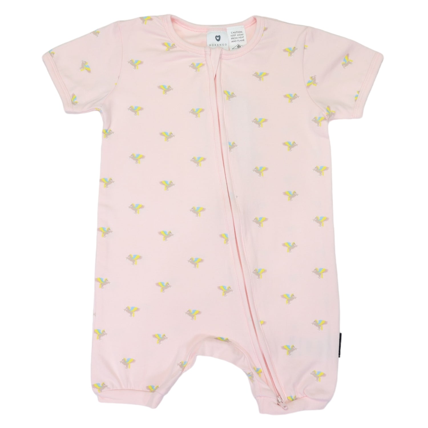 Unicorn Zip Short Sleeve Romper Light Pink