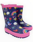Spring Rainbow Gumboot Navy