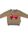 Truck Knit Sweater Charcoal Stripe