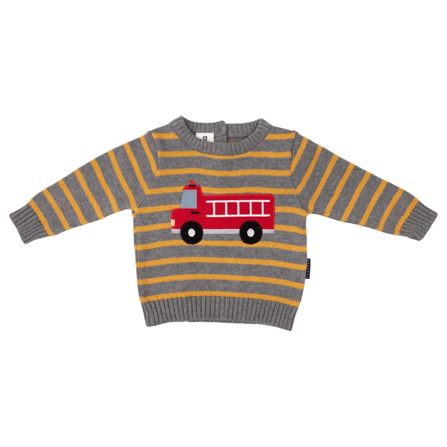 Truck Knit Sweater Charcoal Stripe