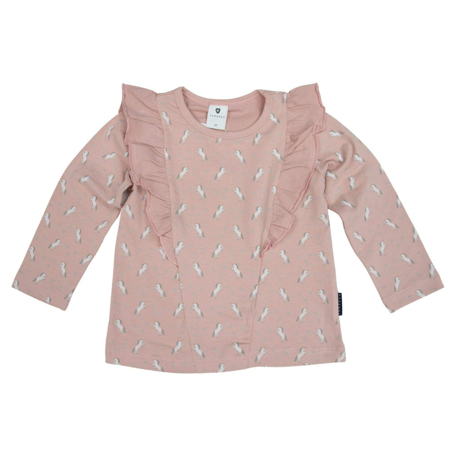 Frill Unicorn Top Dusty Pink