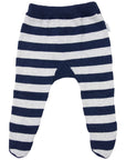 Striped Knit Leggings Navy/Grey