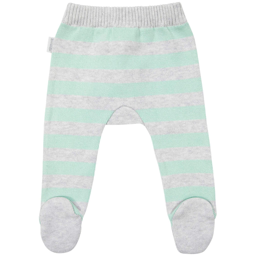 Striped Knit Leggings Mint/Grey