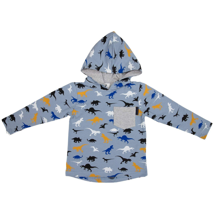 Hooded Dino Top Blue