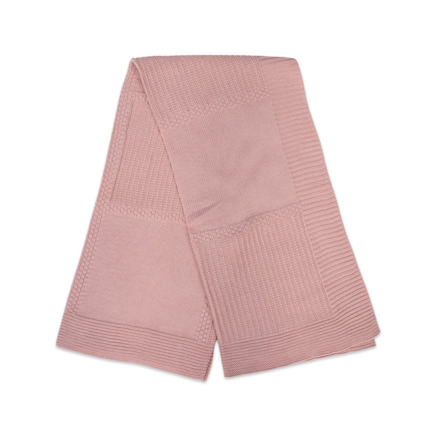 Cotton Modal Patch Knit Blanket Pink