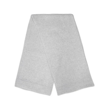 Cotton Modal Patch Knit Blanket Grey
