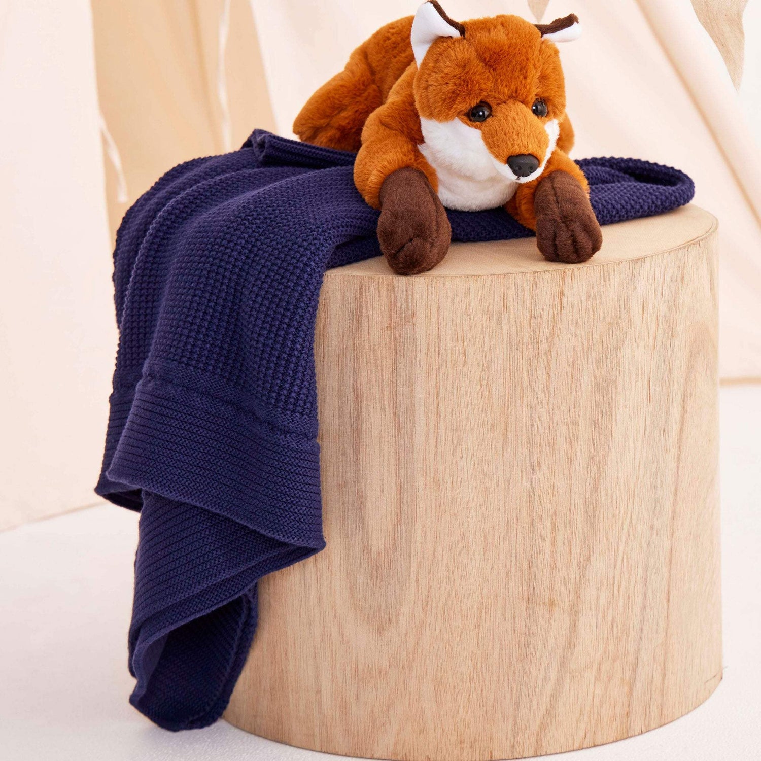 Plush Knit Blanket Navy