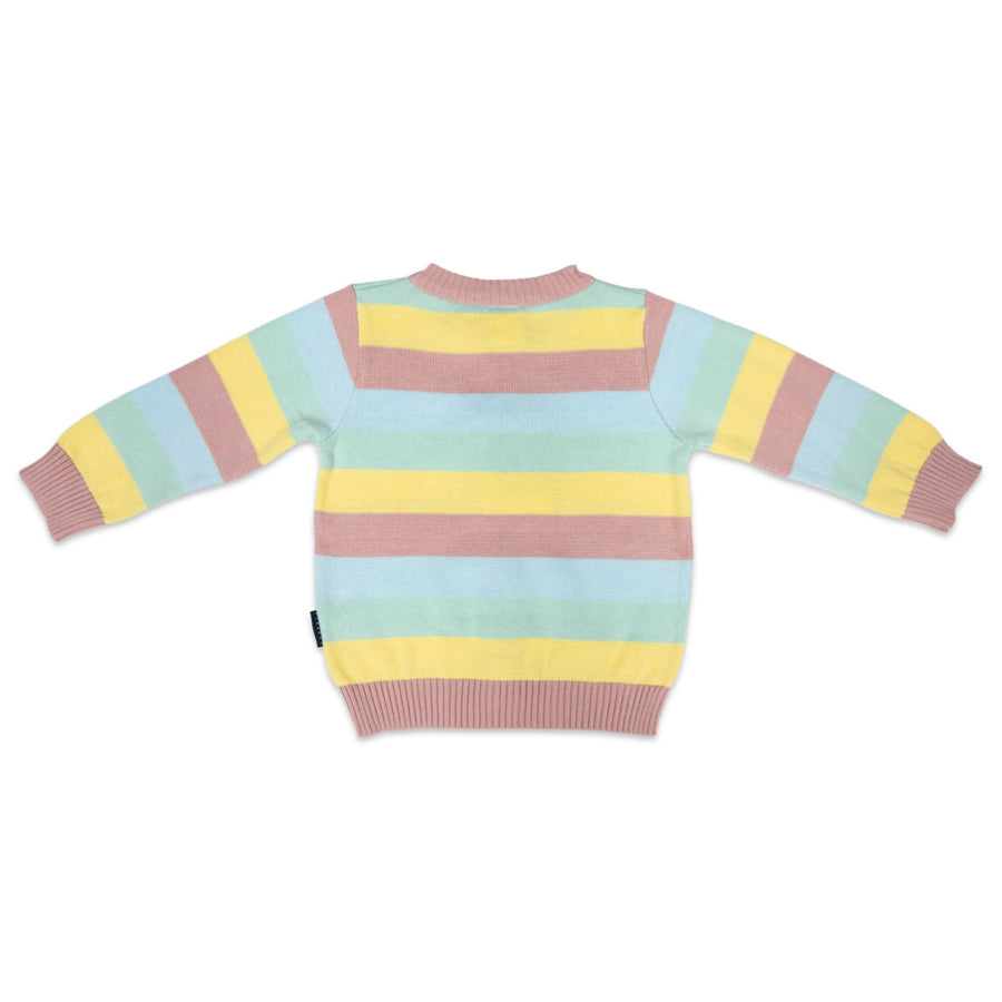 Knit Cardigan Rainbow Stripe