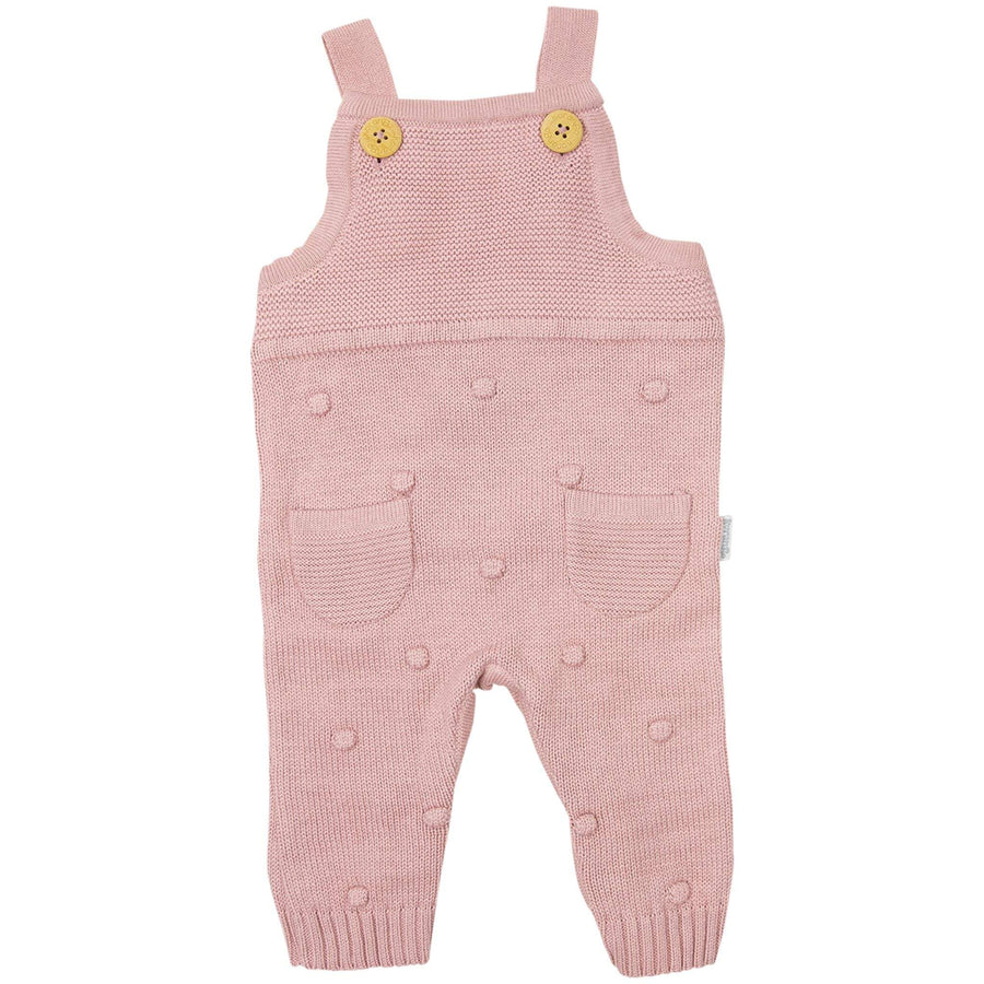 Knit Overall with Polkadot Pink