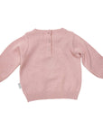 Knit Sweater with Kangaroo Applique Pink