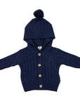 Lined Cable Knit Jacket Navy
