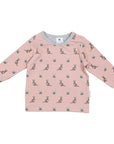 The Kangaroo and Koala Long Sleeve Printed Top Pink