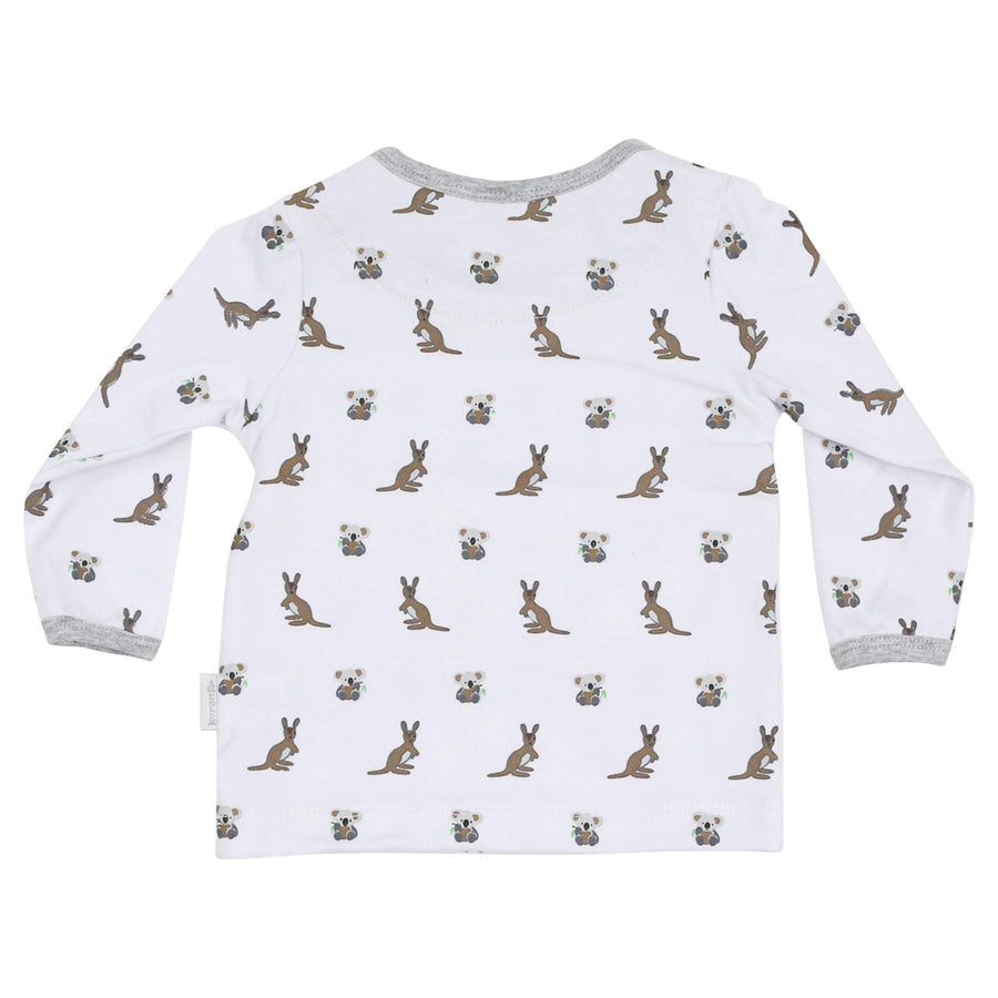 The Kangaroo and Koala Long Sleeve Printed Top Grey