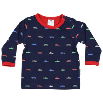 Long Sleeve Top with Truck Print Navy
