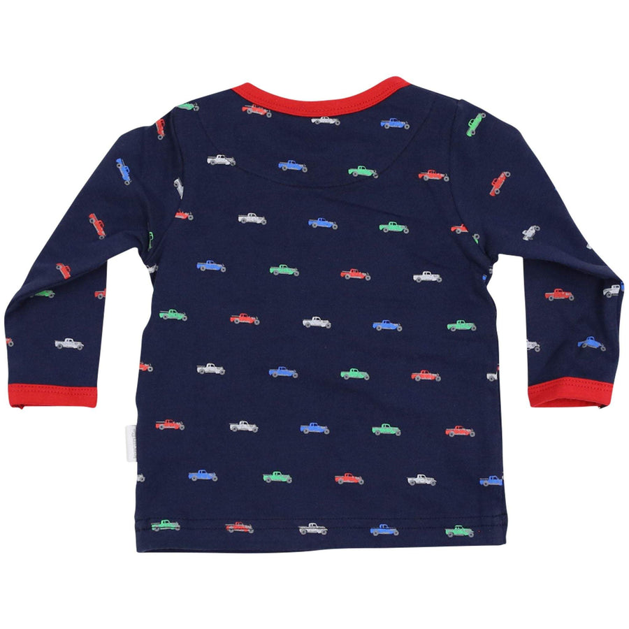 Long Sleeve Top with Truck Print Navy