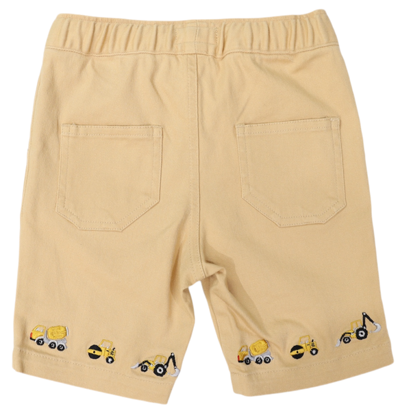 Trucks and Diggers Embroidered Twill Short Sand