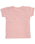 Organic cotton Short Sleeve Top Pink Spot