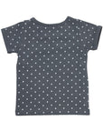 Organic Cotton Short Sleeve Top Charcoal Spot