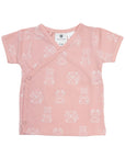 Organic cotton Short Sleeve Top Pink Print