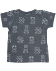 Organic Cotton Top Charcoal Print