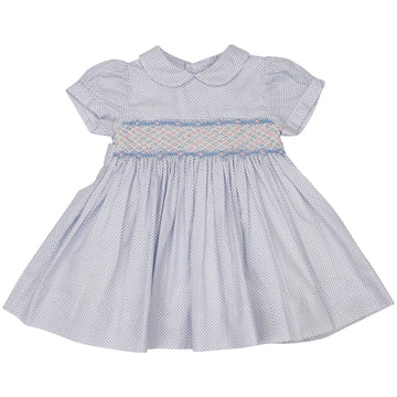 Classic Smocked Dress Blue