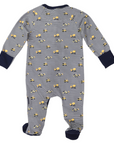 Trucks and Diggers Long Sleeve Zip Romper Navy