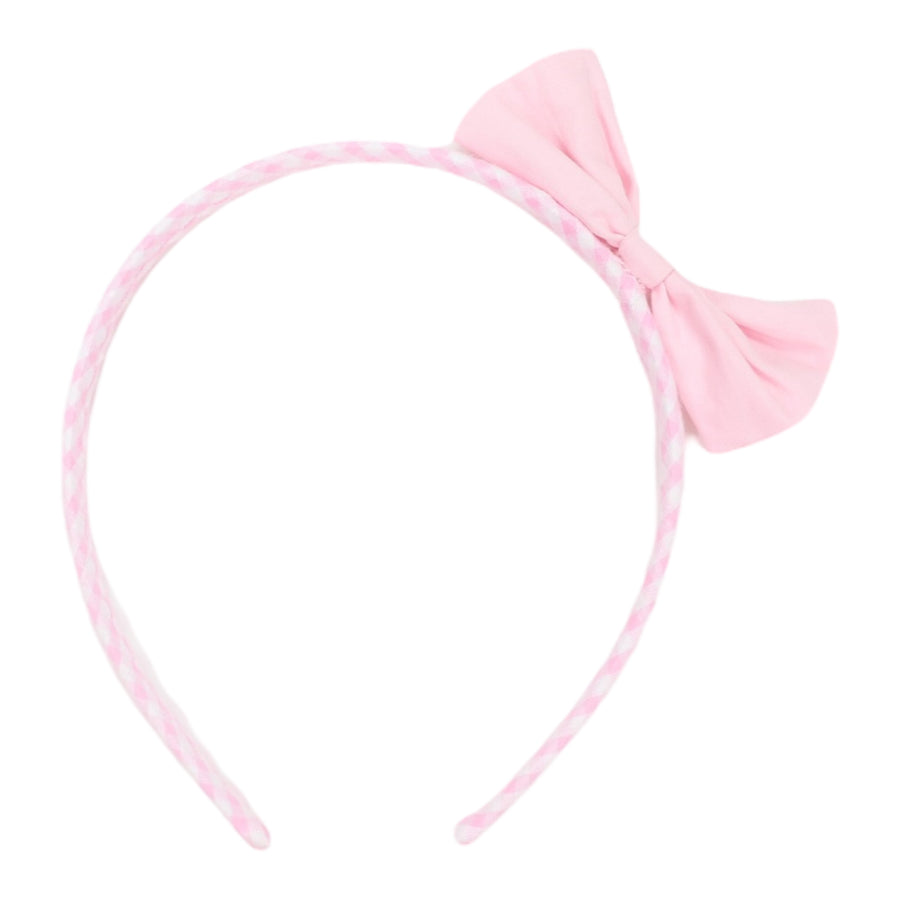 Gingham Headband Pink