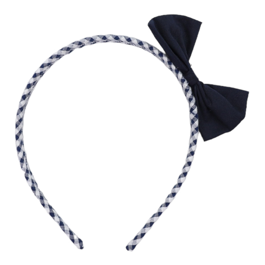 Gingham Headband Navy