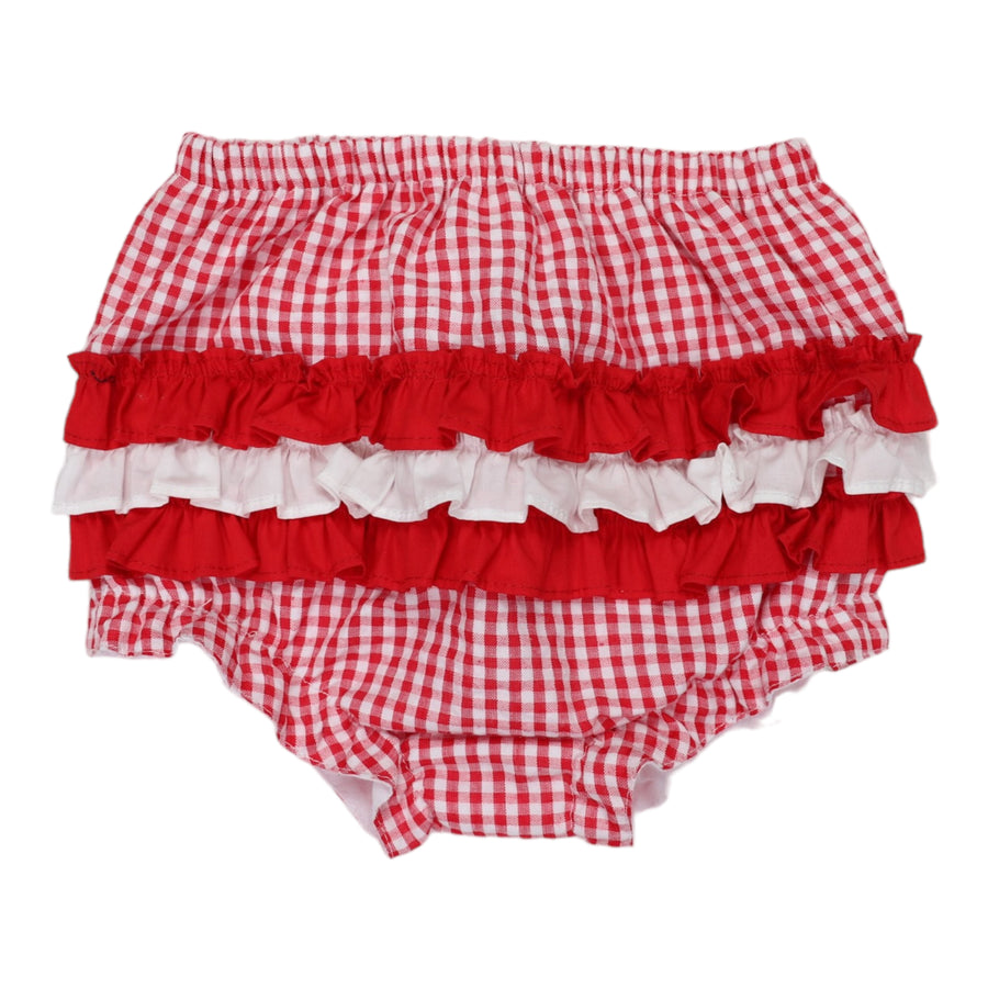 Seersucker Frill Pant Red