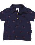 Race Car Printed Polo Navy