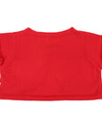 Crop Knit Cardigan Red