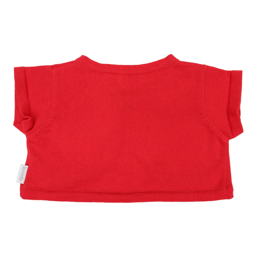 Crop Knit Cardigan Red
