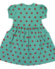 Strawberry Print Cotton Dress Green