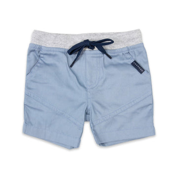 Pique Short with Drawstring Blue