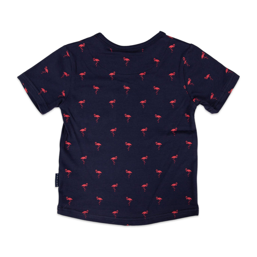 Pocket Tee with Flamingo Print