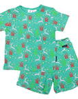 Pyjamas Cotton Modal Xmas Short Sleeve Top & Short Green