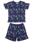Pyjamas Cotton Modal Xmas Short Sleeve Top & Short Navy