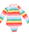 Rainbow Zip Swimsuit Rainbow Stripe