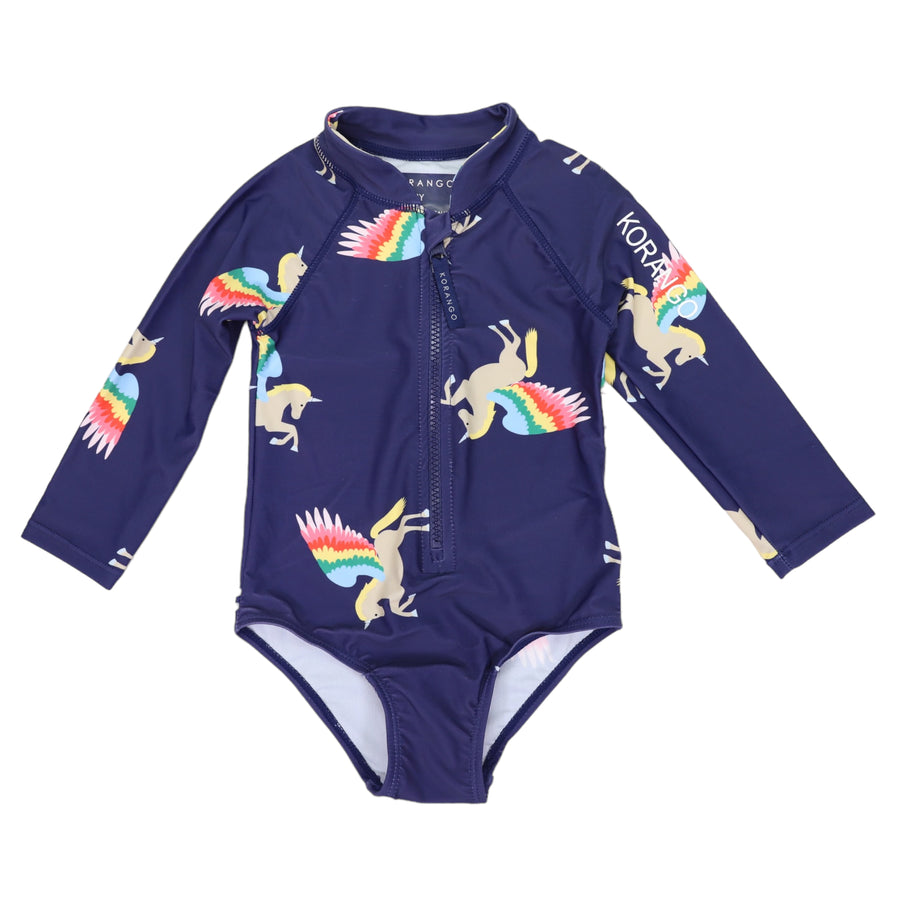 Unicorn Zip Swimsuit Navy