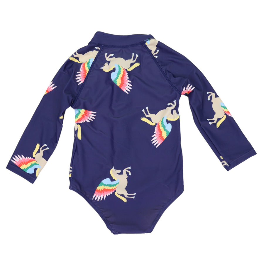 Unicorn Zip Swimsuit Navy