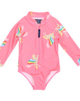 Unicorn Zip Swimsuit Pink