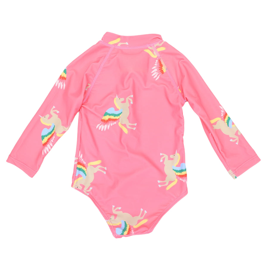 Unicorn Zip Swimsuit Pink